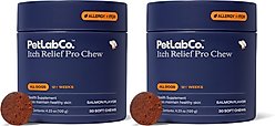 PetLab Co. Itch Relief Chew Pro Salmon Flavored Soft Chew Skin & Allergy Supplement for Dogs, 30 count, 30 count, bundle of 2 slide 1 of 8