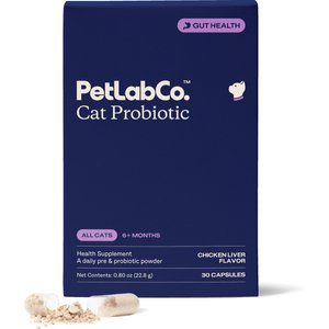 PetLab Co. Probiotics Chicken Flavored Capsule Digestive Supplement for Cats, 30 count,