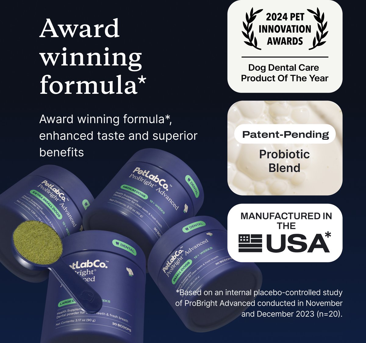 PETLAB CO. ProBright Advanced Chicken Flavored Powder Dental Supplement ...