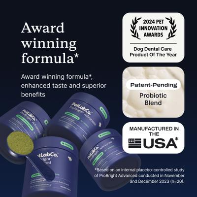 Show full view: PetLab Co. ProBright Advanced Chicken Flavored Powder Dental Supplement for Dogs, Large Dogs: 3.17-oz jar slide 4 of 11