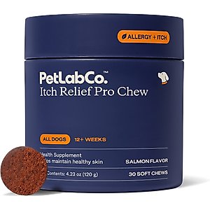 PetLab Co. Itch Relief Chew Pro Salmon Flavored Soft Chew Skin & Allergy Supplement for Dogs, 30 count