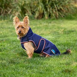 WeatherBeeta ComFiTec Premier Deluxe Waterproof Dog Coat, Navy/Burgundy, 26-in slide 2 of 7
