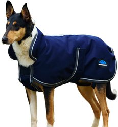WeatherBeeta ComFiTec 1200D Deluxe Waterproof Dog Coat, Navy/Gray/White, 24-in slide 2 of 6