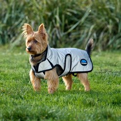 WeatherBeeta ComFiTec Reflective Showerproof Dog Coat, Silver, 18-in
