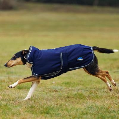 Show full view: WeatherBeeta ComFiTec 1200D Deluxe Waterproof Dog Coat, Navy/Gray/White, 32-in slide 2 of 7