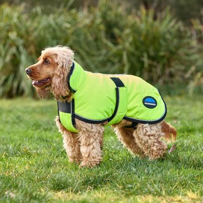 Show full view: WeatherBeeta ComFiTec Reflective 300D Deluxe Showerproof Dog Coat, Yellow, 24-in slide 5 of 10