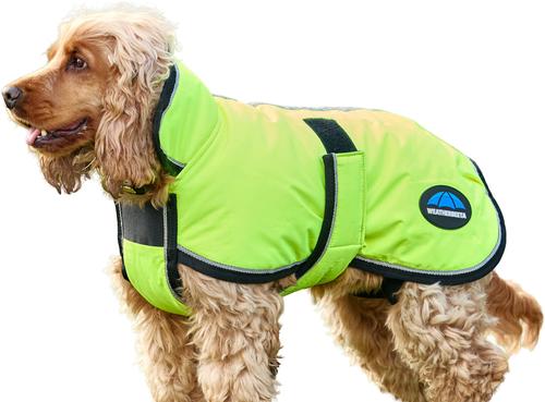 Show full view: WeatherBeeta ComFiTec Reflective 300D Deluxe Showerproof Dog Coat, Yellow, 24-in slide 8 of 10