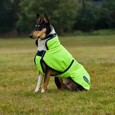 Show full view: WeatherBeeta ComFiTec Reflective 300D Deluxe Showerproof Dog Coat, Yellow, 24-in slide 3 of 10