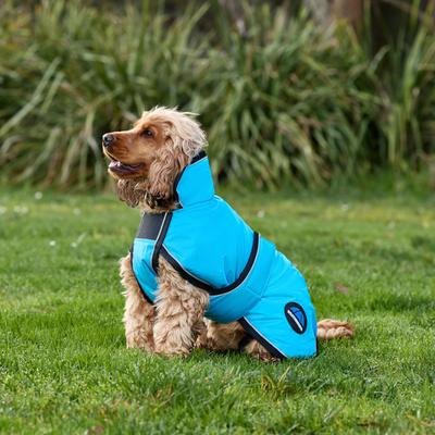 Show full view: WeatherBeeta ComFiTec Reflective 300D Deluxe Showerproof Dog Coat, Blue, 18-in slide 3 of 8