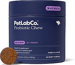 PetLab Co. Probiotic Pork Flavored Soft Chews Digestive Supplement for Dogs, 30 count