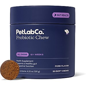 PetLab Co. Probiotic Pork Flavored Soft Chews Digestive Supplement for Dogs, 30 count