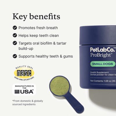 Show full view: PetLab Co. ProBright Dog Dental Powder for Small Dogs slide 5 of 11