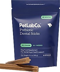 PetLab Co. Prebiotic Dental Sticks Dog Dental Chews, 6 count