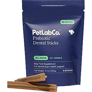 PetLab Co. Prebiotic Dental Sticks Dog Dental Chews, 6 count