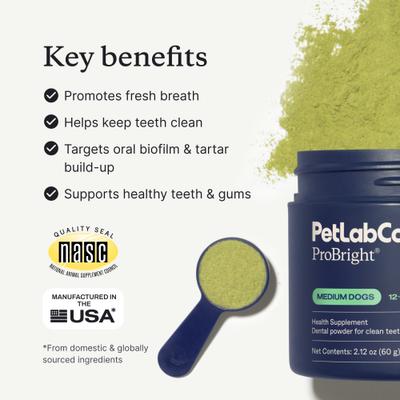 Show full view: PetLab Co. ProBright Dog Dental Powder for Medium Dogs slide 5 of 11