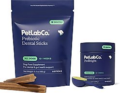 PetLab Co. ProBright Dental Powder for Large Dogs + Prebiotic Dental Sticks