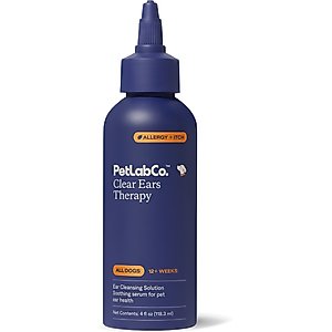 PetLab Co. Clear Ears Therapy Cat & Dog Ear Cleaning Solution, 4-fl oz bottle, 4-fl oz bottle