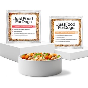 JustFoodForDogs Variety Pack Frozen Human-Grade Fresh Dog Food, 5.5-oz pouch, case of 18