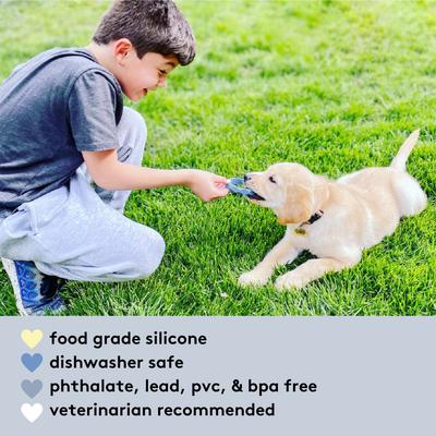 Show full view: Sweet Paws Silicone Teether Stack Dog Chew Toy, Blush Pink, 4 count slide 7 of 11