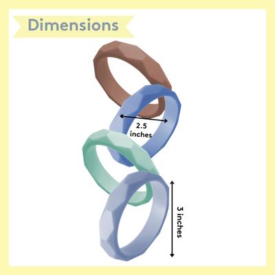 Show full view: Sweet Paws Silicone Teether Stack Dog Chew Toy, Azure, 4 count slide 6 of 11