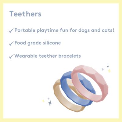 Show full view: Sweet Paws Silicone Teether Stack Dog Chew Toy, Azure, 4 count slide 4 of 11