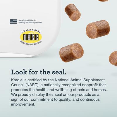 Show full view: Kradle Daily Calming Beef Liver Flavored Soft Chew Broad Spectrum Hemp Extract Calming Supplement for Dogs, 90 count slide 8 of 12
