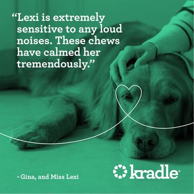 Show full view: Kradle Daily Calming Beef Liver Flavored Soft Chew Broad Spectrum Hemp Extract Calming Supplement for Dogs, 90 count slide 7 of 12