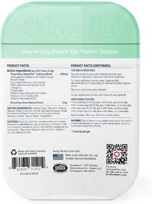 Show full view: Kradle Daily Calming Beef Liver Flavored Soft Chew Broad Spectrum Hemp Extract Calming Supplement for Dogs, 90 count slide 10 of 12