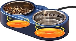 PawsPik Heated 18/8 Stainless Steel Outdoor Cat Bowl, Blue, 3 cups