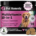 Pet Honesty Multivitamin 10-in-1 Chicken Flavor Glucosamine, Omega-3 Vitamins for Dogs, 90 count