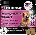 Pet Honesty Multivitamin 10-in-1 Chicken Flavor Glucosamine, Omega-3 Vitamins for Dogs, 90 count