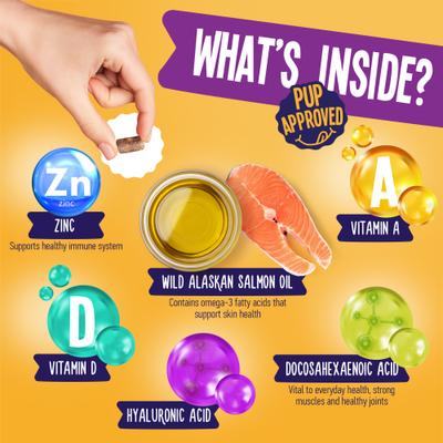 Show full view: True Tails Skin & Coat Beef Flavored Skin & Coat Supplement for Dogs, 120 count slide 6 of 7