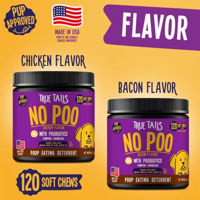 Show full view: True Tails No Poo Bacon Flavored Coprophagia Supplement for Dogs, 120 count slide 4 of 7