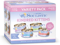 Soulistic Kitten Kindred Kittens Variety Pack Wet Cat Food, 3-oz can, case of 12