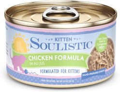 Soulistic Kitten Chicken Formula in Au Jus Wet Cat Food, 3-oz can, case of 12