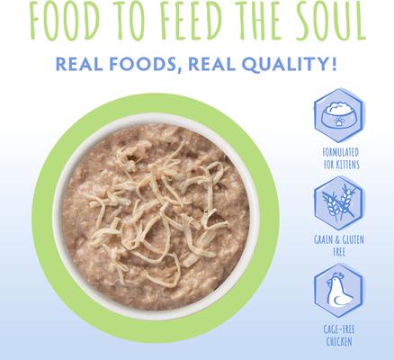 Show full view: Soulistic Kitten Chicken Formula in Au Jus Wet Cat Food, 3-oz can, case of 12 slide 4 of 11