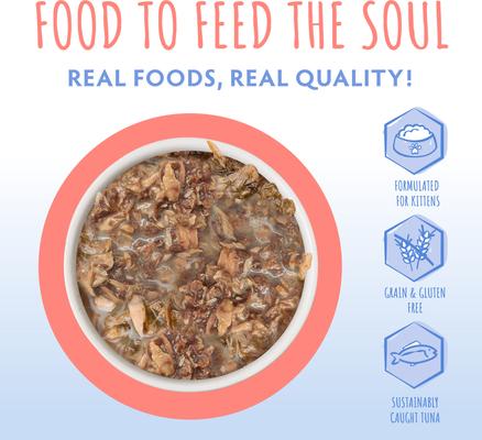 Show full view: Soulistic Kitten Tuna Formula in Gravy Wet Cat Food, 3-oz can, case of 12 slide 4 of 11