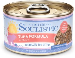 Soulistic Kitten Tuna Formula in Gravy Wet Cat Food, 3-oz can, case of 12