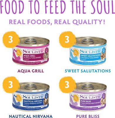 Show full view: Soulistic Originals Serene Selections Variety Pack Wet Cat Food, 3-oz can, case of 12 slide 7 of 12