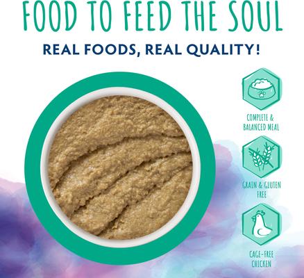 Show full view: Soulistic Paté Chicken & Turkey Dinner in a Hydrating Purée Wet Cat Food, 5.5-oz can, case of 8 slide 4 of 11