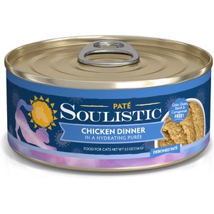 Soulistic Paté Chicken Dinner in a Hydrating Purée Wet Cat Food, 5.5-oz can, case of 8