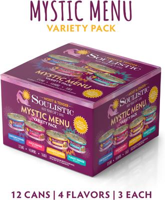 Show full view: Soulistic Moist & Tender Mystic Menu Variety Pack Wet Cat Food, 5.5-oz can, case of 8 slide 3 of 12