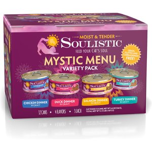 Soulistic Moist & Tender Mystic Menu Variety Pack Wet Cat Food, 5.5-oz can, case of 8