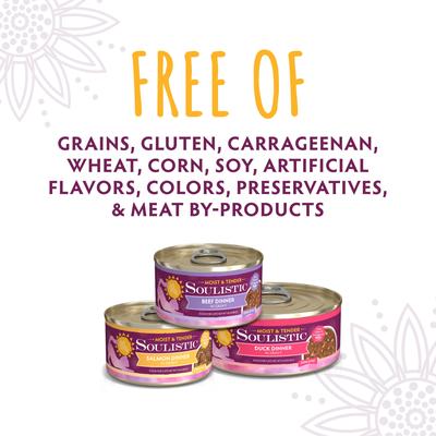 Show full view: Soulistic Moist & Tender Beef Dinner in Gravy Wet Cat Food, 5.5-oz can, case of 8 slide 7 of 11