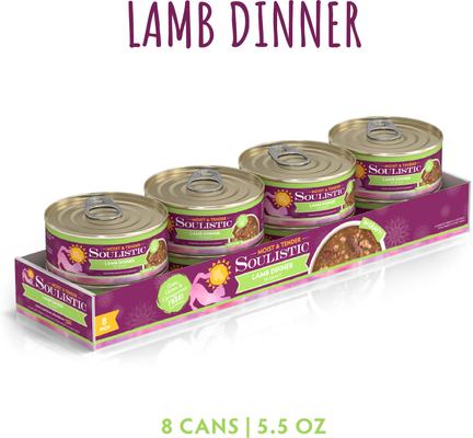 Show full view: Soulistic Moist & Tender Lamb Dinner in Gravy Wet Cat Food, 5.5-oz can, case of 8 slide 3 of 11