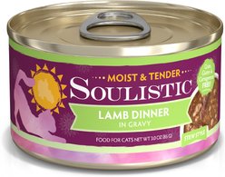 Soulistic Moist & Tender Lamb Dinner in Gravy Wet Cat Food, 3-oz can, case of 12