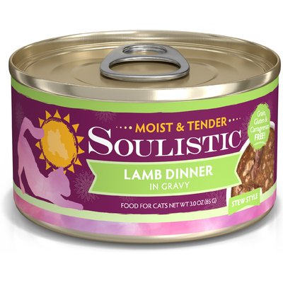 Soulistic Soulistic Moist & Tender Lamb Dinner in Gravy Wet Cat Food, 3-oz can, case of 12