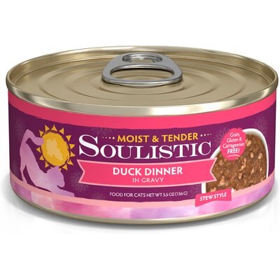 Soulistic Soulistic Moist & Tender Duck Dinner in Gravy Wet Cat Food, 5.5-oz can, case of 8