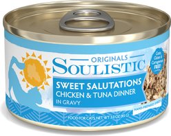 Soulistic Originals Sweet Salutations Chicken & Tuna Dinner in Gravy Wet Cat Food, 3-oz can, case of 12