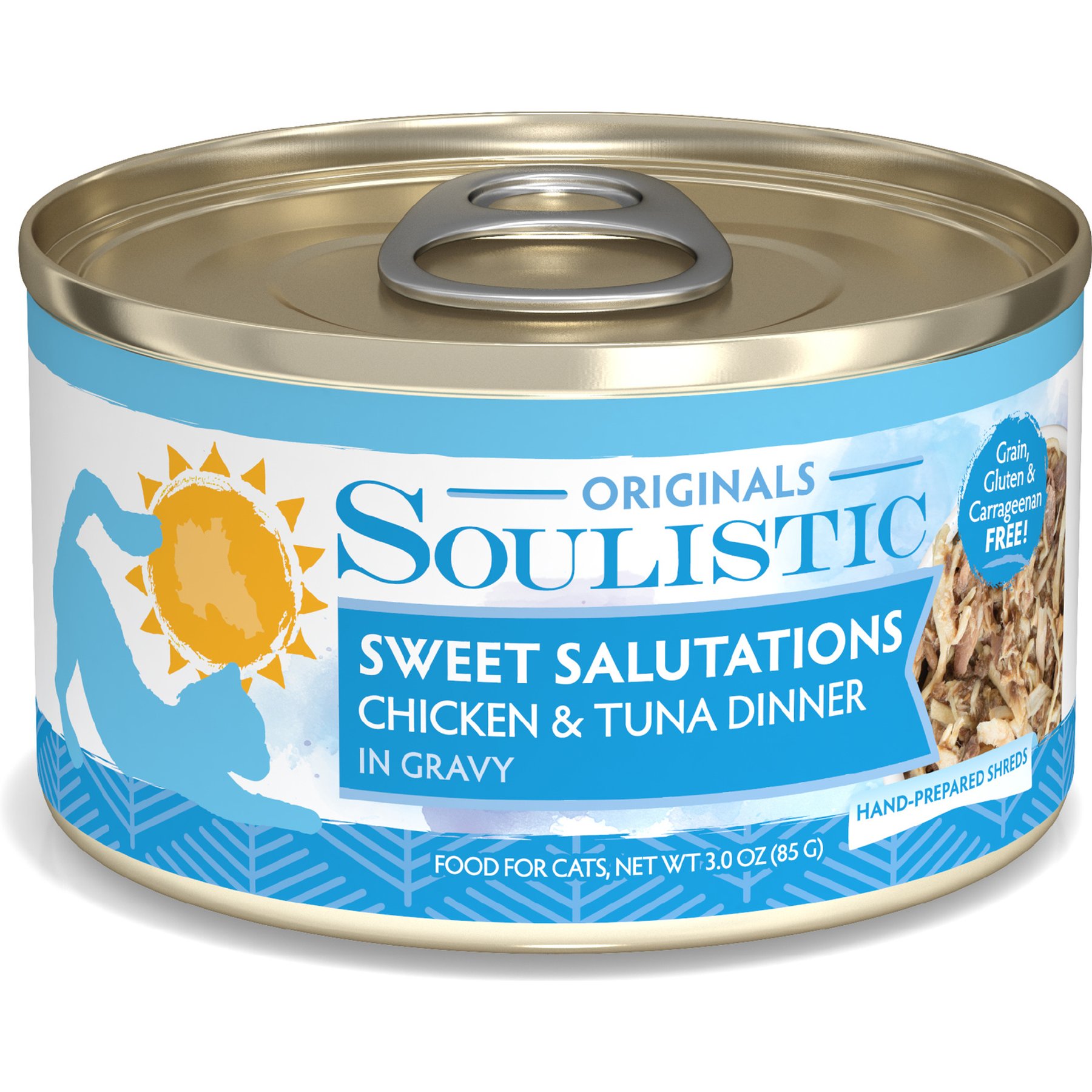 Soulistic Originals Sweet Salutations Chicken & Tuna Dinner in Gravy Wet Cat Food, 3-oz can, case of 12